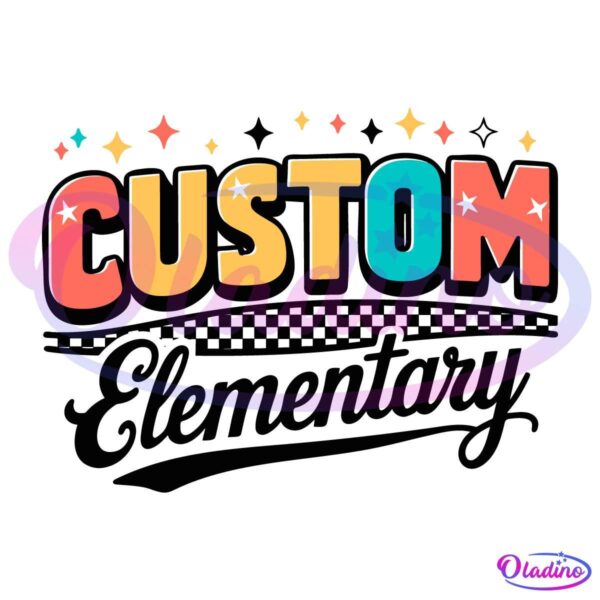 Custom Elementary Checkered School SVG