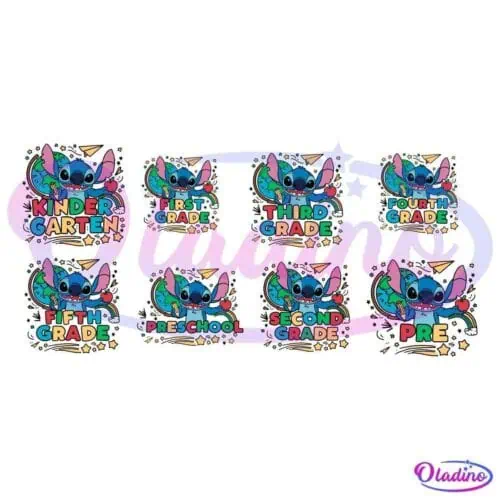 Custom School Grade Disney Stitch SVG Bundle