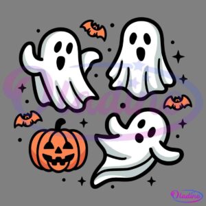 Ghost Pumpkin Halloween Spooky Season SVG