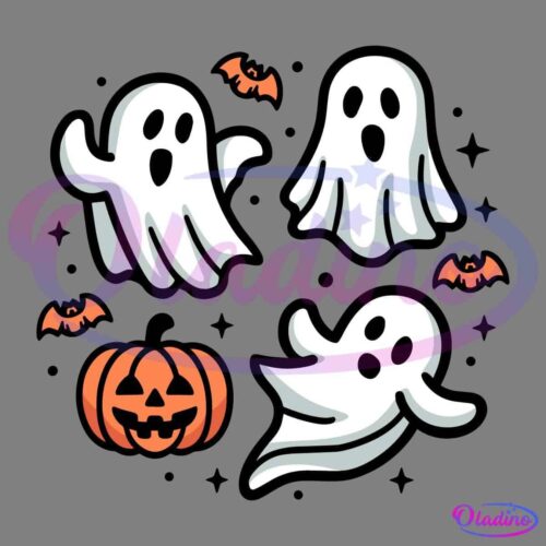 Ghost Pumpkin Halloween Spooky Season SVG