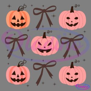 Groovy Halloween Pink Pumpkin Bow SVG