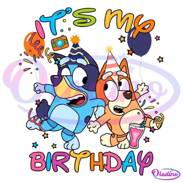Its My Birthday Bluey Bingo Cartoon PNG