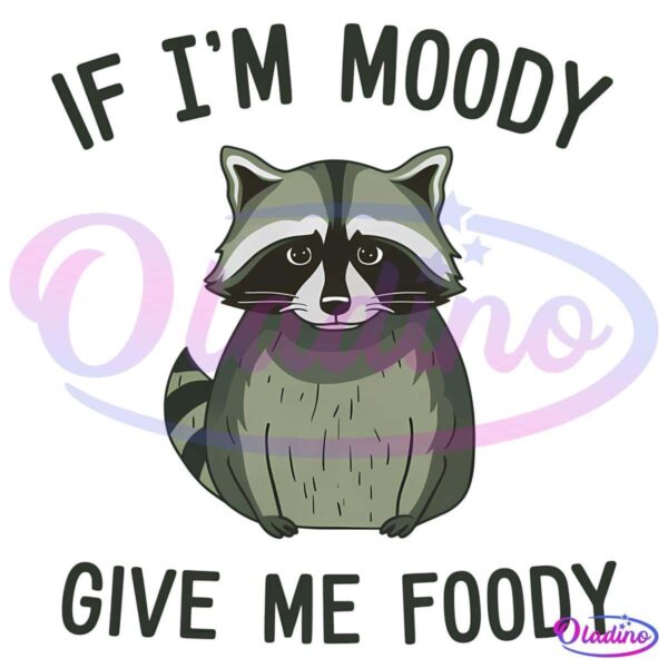 Raccoon Funny Im Moody Give Me Foody PNG