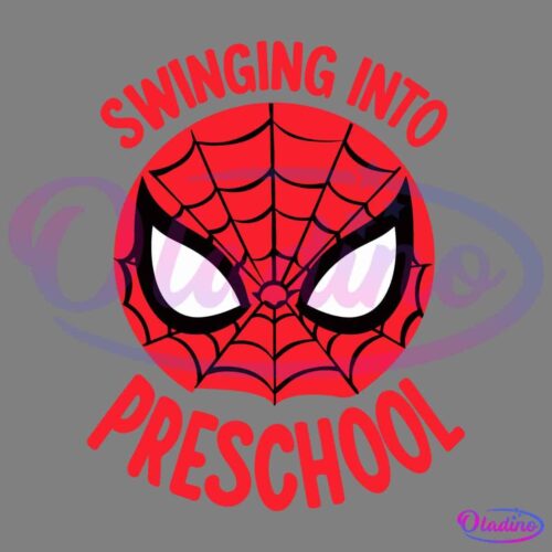 Retro Hero Spiderman Swinging Into Preschool SVG