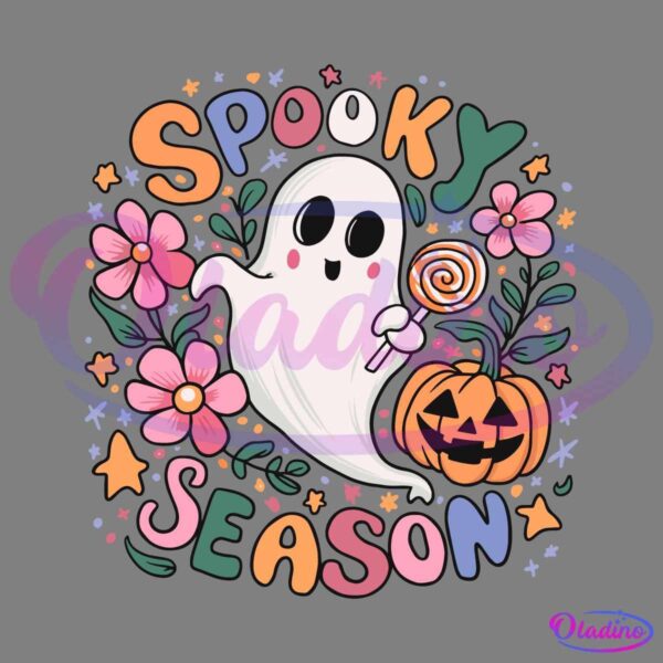 Spooky Season Halloween Floral Ghost SVG