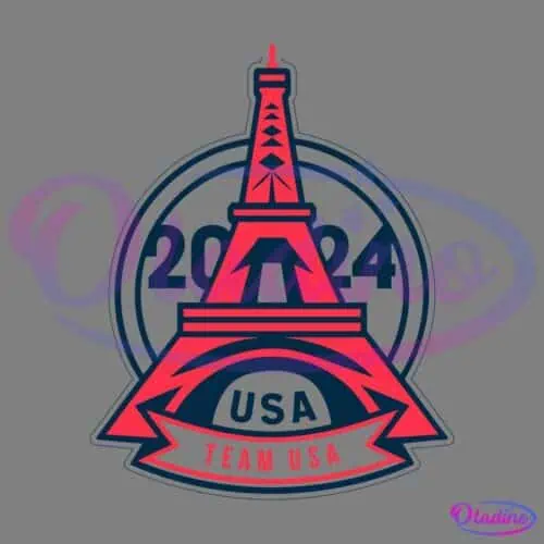 Team USA Eiffel Tower 2024 Olympic SVG