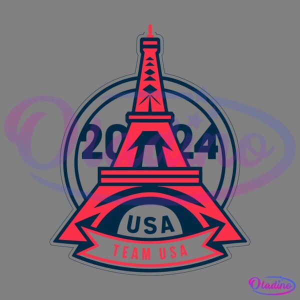 Team USA Eiffel Tower 2024 Olympic SVG