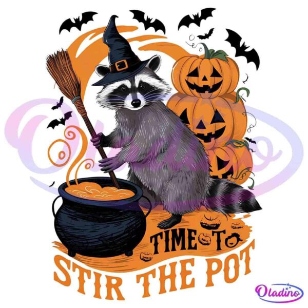 Time To Stir The Pot Witchy Raccoon PNG