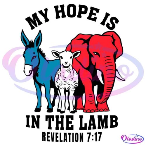 A graphic depicting a blue donkey, a white sheep, and a red elephant standing side by side on a black background. The donkey and elephant are symbolic of political parties, while the sheep is centered between them.