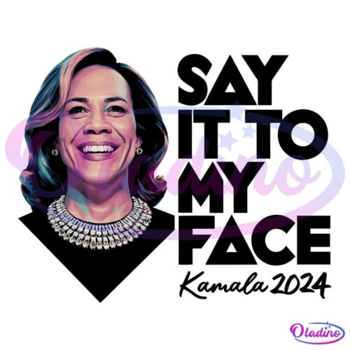 Retro Kamala Say It To My Face PNG