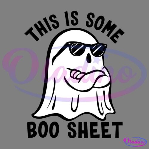 A cartoon ghost wearing sunglasses crosses its arms. The ghost, illustrated in white against a black background, sports a confident and cool attitude. Its expression cannot be seen, but the body language suggests self-assuredness.