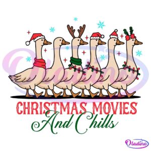 Christmas Movie And Chills Merry Duckmas Christmas Light SVG