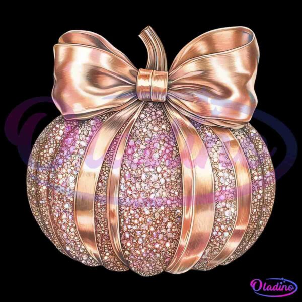 Colorful Rose Gold Glitter Pumpkin Png