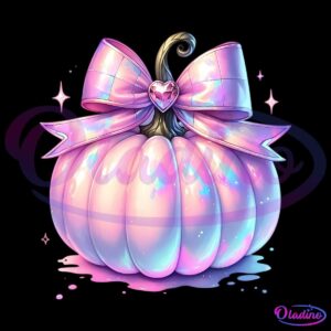 Coquette Pink Iridescent Pumpkin Clipart PNG