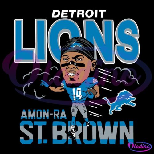 Detroit Lions Amon Ra St Brown Football Player SVG