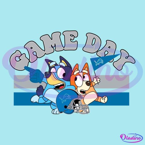 Detroit Lions Game Day Bluey NFL SVG