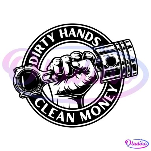 Dirty Hands Clean Money Hand With Piston Svg Silhouette