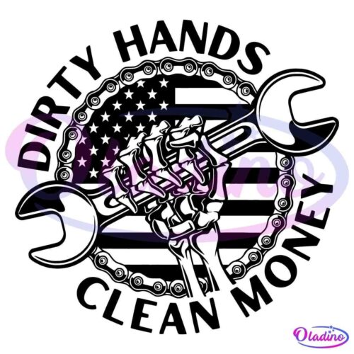 Dirty Hands Clean Money Patriotic Car Mechanic Svg