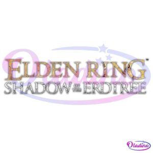 Elden Ring: Shadow of the Erdtree" text logo. The phrase "Elden Ring" is in large, gold font, while "Shadow of the Erdtree" is in smaller, white font below. The background is black.