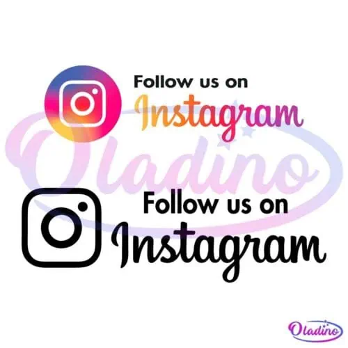 Image of the Instagram logo with a colorful gradient background, accompanied by the text "Follow us on Instagram" in black and multicolored text.