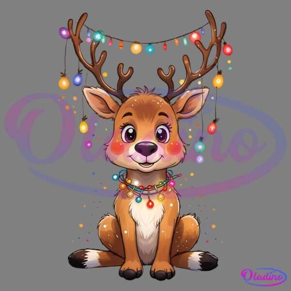 Funny Reindeer Merry Christmas Rudolph Christmas Light PNG