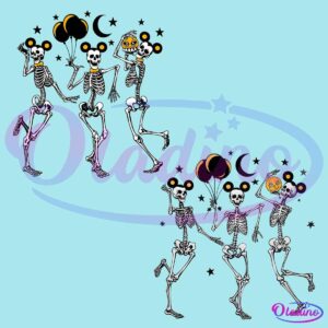 Halloween Dancing Skeleton Mickey Ear PNG