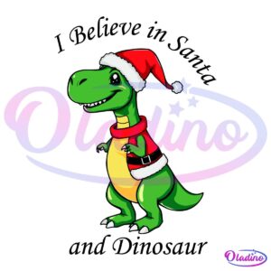 I Believe In Santa and Dinosaurs Christmas Dinosaurs Santa Hat PNG