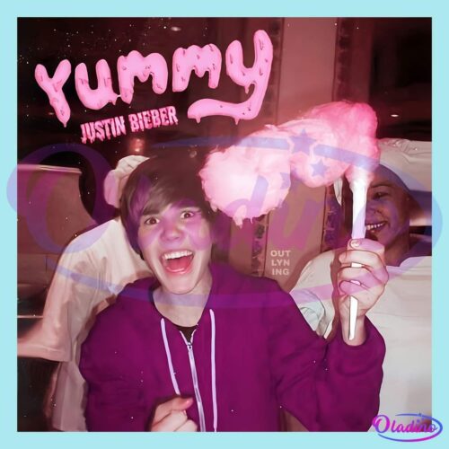 Justin Bieber Yummy Pink Cotton Candy Vintage PNG