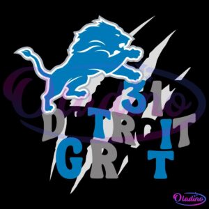 Lions Football Logo Detroit Grit 313 Superbowl Claw SVG