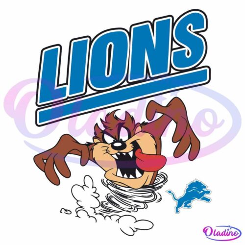 Looney Tunes Taz Detroit Lions SVG