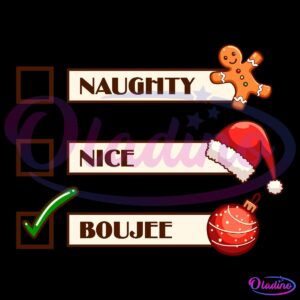 Naughty Nice Boujee Funny Christmas Checkbox SVG