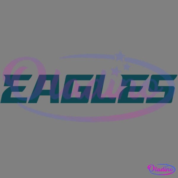 A collection of Philadelphia Eagles logos in different styles. There are various depictions of eagles, text-based logos with "EAGLES," and a Philadelphia Eagles cheerleader emblem. Also included is an eagle head on a football helmet and a stylized "E.