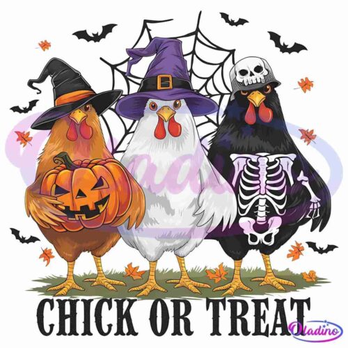 Retro Chick Or Treat Witchy Chicken PNG