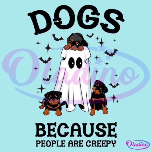 Retro Halloween Ghost Dogs Because People Are Creepy PNG