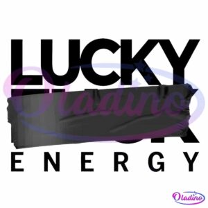 A black strip partially covers the bold text reading "LUCKY ENERGY" against a transparent background. The strip's texture appears wrinkled, and it obscures part of the text, giving a partially hidden or censored look.