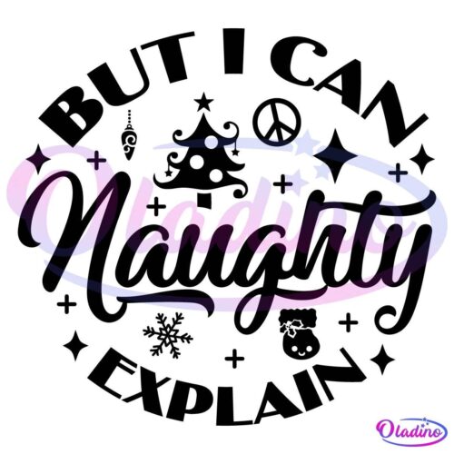 Retro Naughty But I Can Explain Funny Christmas SVG