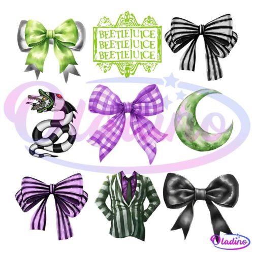 Retro Vintage Coquette Beetlejuice Halloween PNG