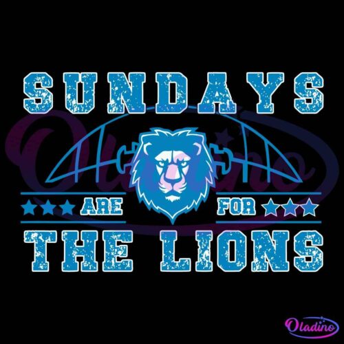 Retro Vintage Sundays Are For The Lions Football Mascot SVG