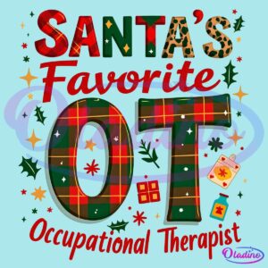 Santas Favorite OT Occupational Therapist Wrapping Paper PNG Sublimation