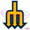 A stylized, geometric logo comprised of yellow and blue colors. It resembles an interlocking "M" and "W" with three downward-pointing arrows forming the lower part. The design has sharp angles and a bold outline.