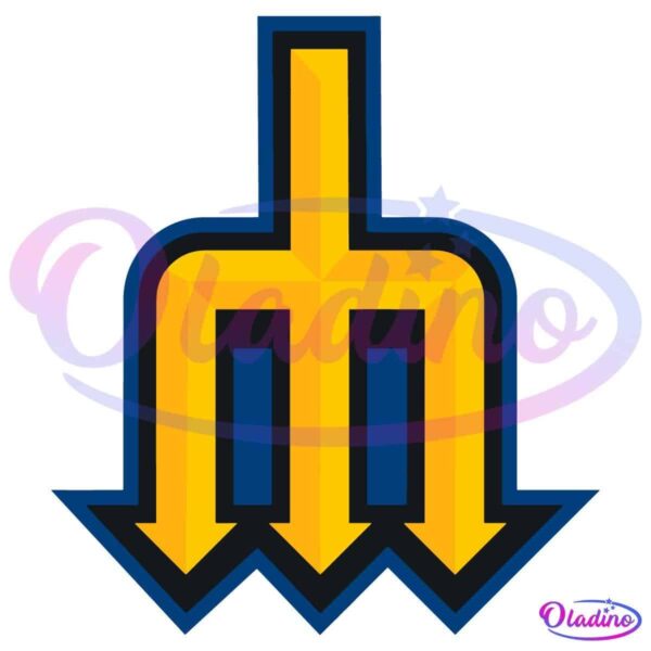 A stylized, geometric logo comprised of yellow and blue colors. It resembles an interlocking "M" and "W" with three downward-pointing arrows forming the lower part. The design has sharp angles and a bold outline.