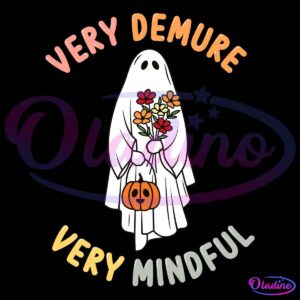 Very Demure Very Cutesy Halloween Floral Cute Ghost SVG