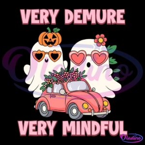 Very Demure Very Mindful Cute Halloween Ghost Couple SVG