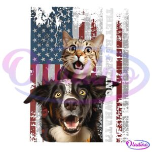 Vintage American Flag Theyre Eating The Dogs Cats Pets SVG