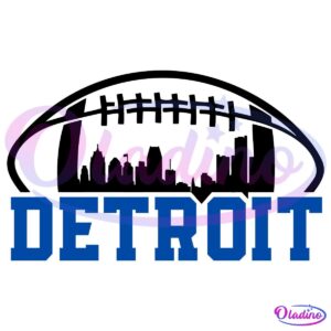 Vintage Detroit Football Superbowl City Skyline SVG