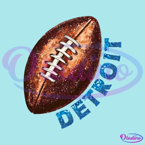 Vintage Glitter Detroit Football Lions Fan PNG