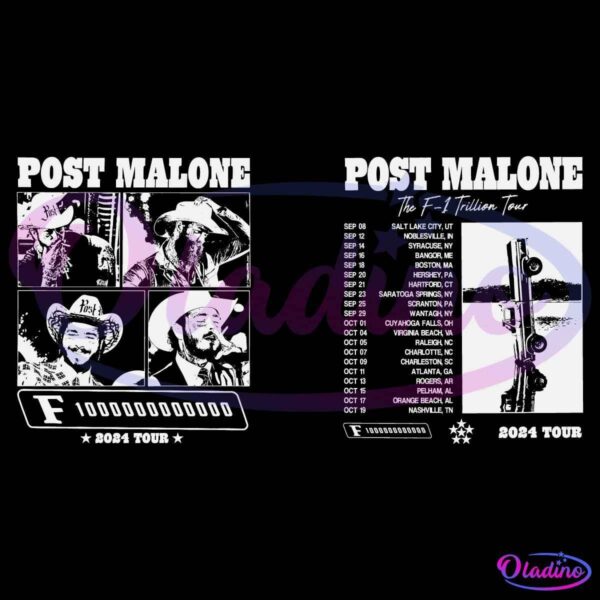 Vintage Western Post Malone F1 Trillion Tour SVG