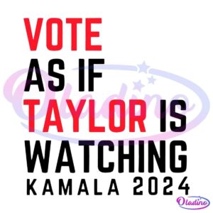 Black background with bold red text in uppercase reading, "VOTE TAYLOR." The word "VOTE" is positioned at the top, and the word "TAYLOR" is situated beneath it, centered.