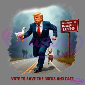 Vote To Save The Ducks And Cats Funny Trump 2024 PNG