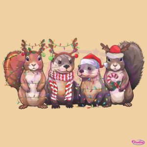 All Of The Otter Squirrel Christmas Lights PNG